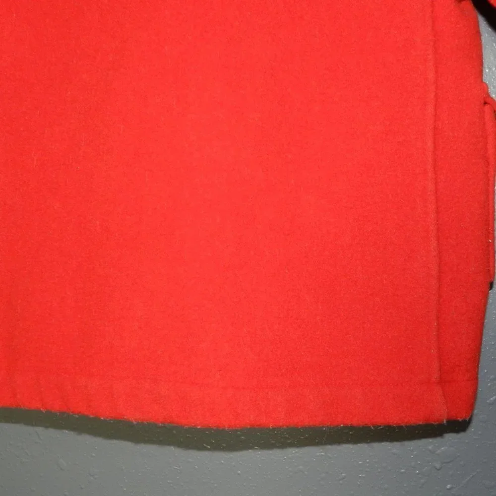 Les Petits Girls Red Button Down France Hooded Coat Size 15 Inch Pit To Pit - Picture 6 of 9